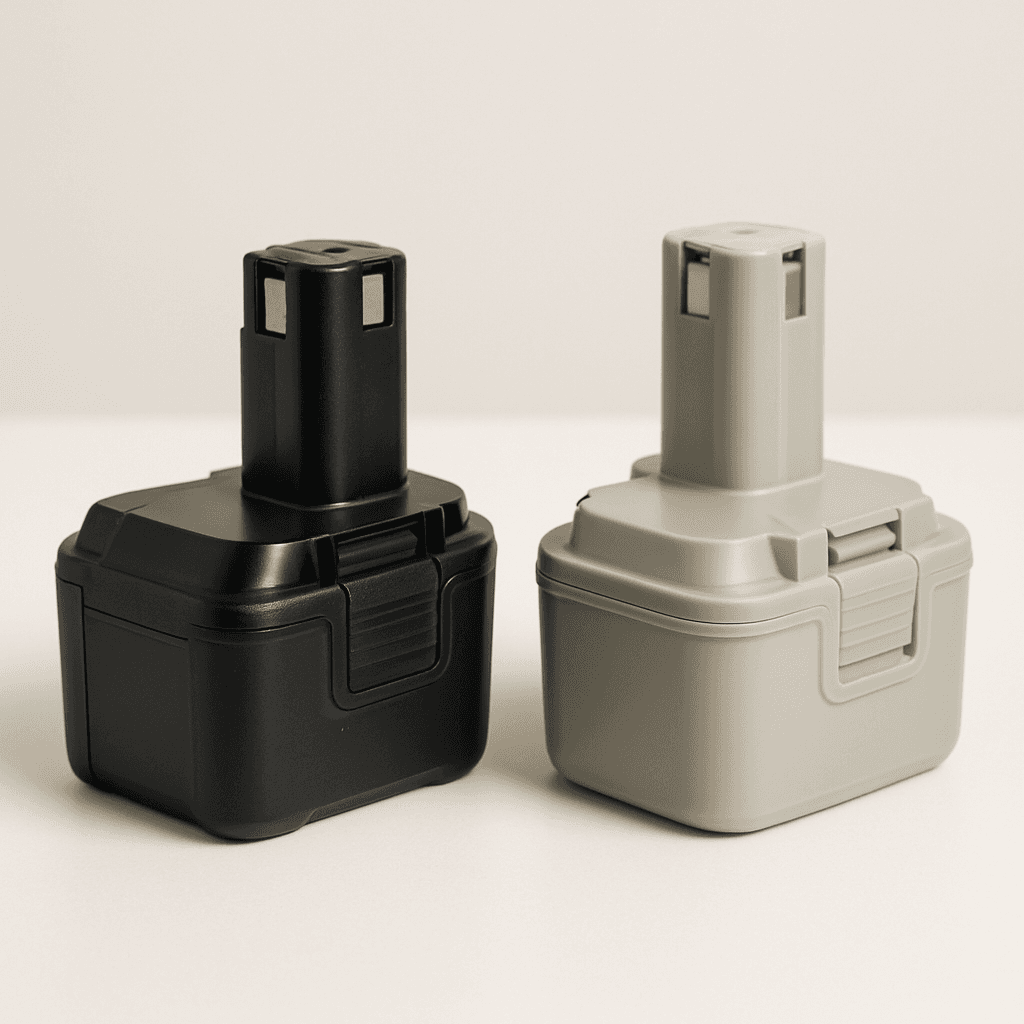 Two different battery types side by side for comparison