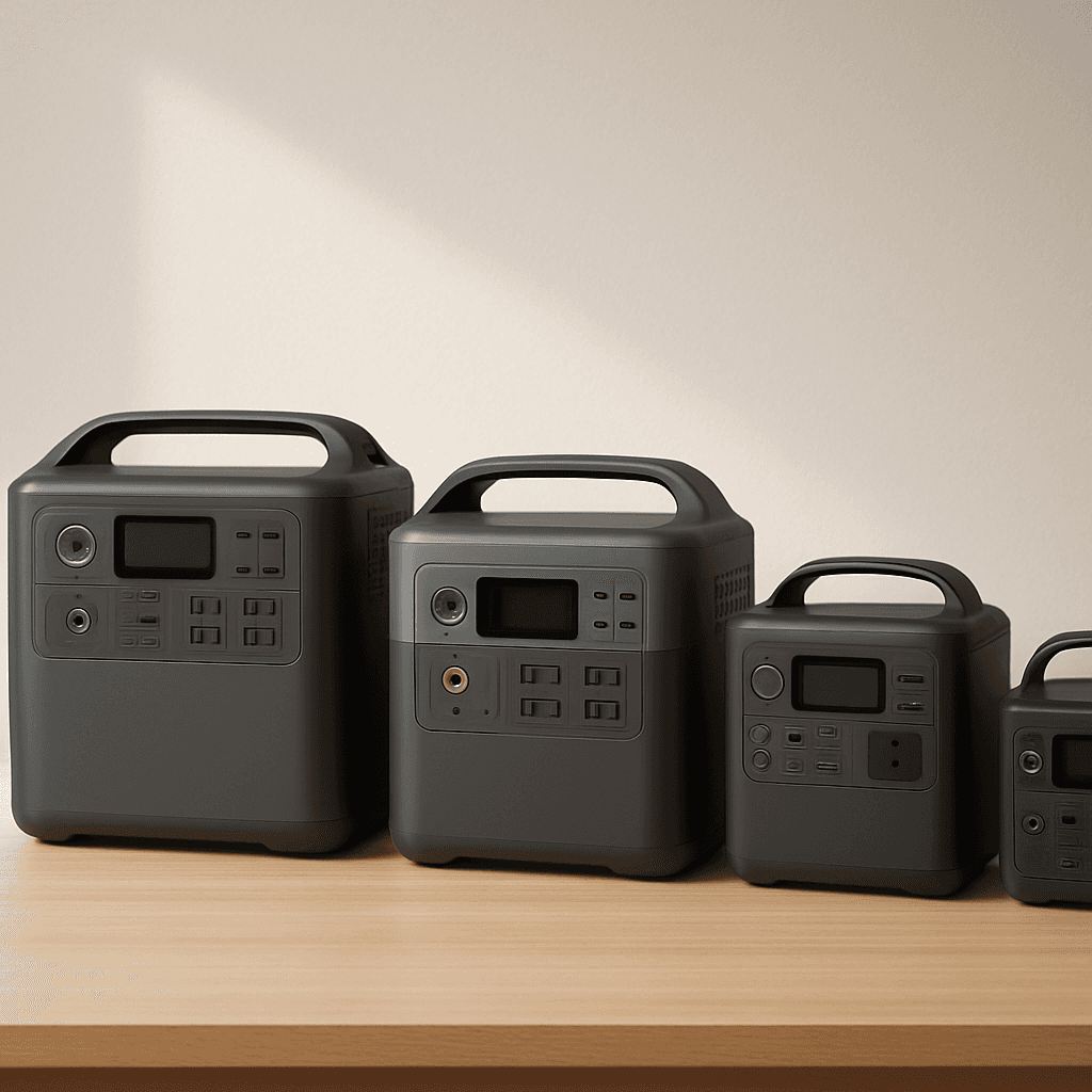 Several portable power stations lined up for a ranked comparison