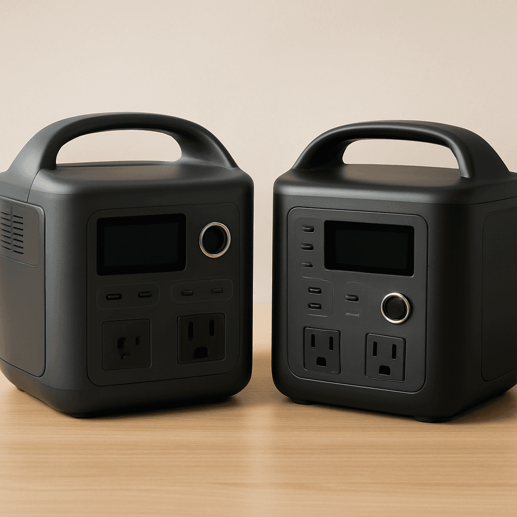 Two different portable power stations for a brand comparison