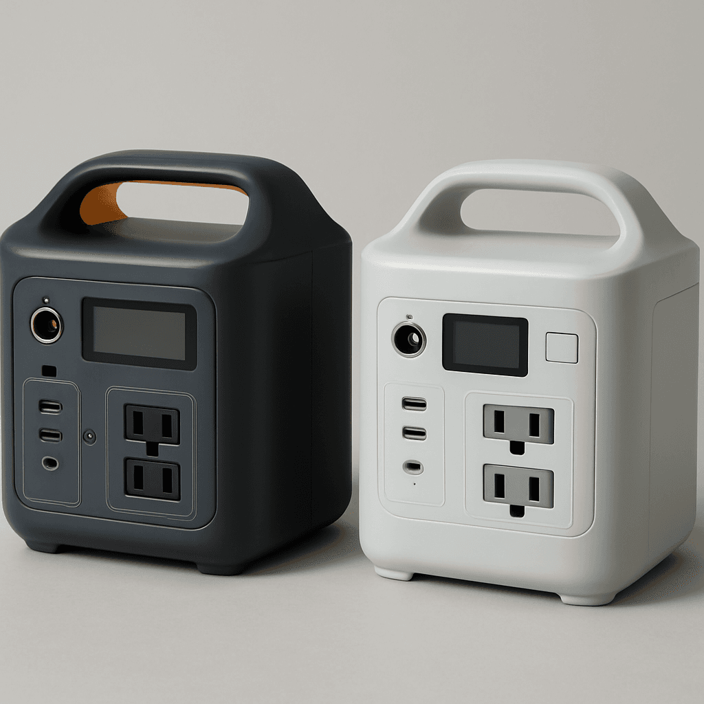 Two portable power stations side by side for comparison